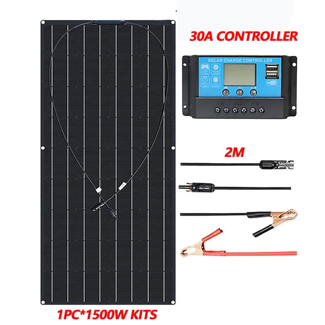 3000W high-power solar panel ETFE solar panel high-efficiency portable charging solar energy set home/camping RV boat battery