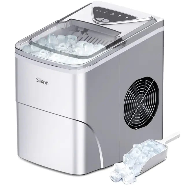 Silonn Smart Countertop Ice Maker Compact Wi-Fi Ice Maker App Control 2 Ice Cube Sizes Portable Ice Maker with Self Cleaning