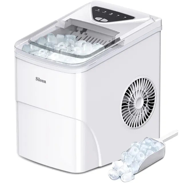 Silonn Smart Countertop Ice Maker Compact Wi-Fi Ice Maker App Control 2 Ice Cube Sizes Portable Ice Maker with Self Cleaning