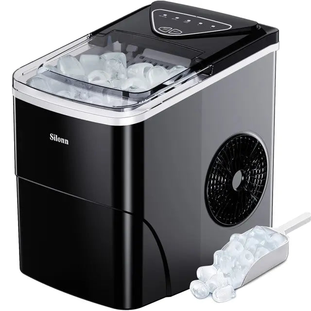 Silonn Smart Countertop Ice Maker Compact Wi-Fi Ice Maker App Control 2 Ice Cube Sizes Portable Ice Maker with Self Cleaning