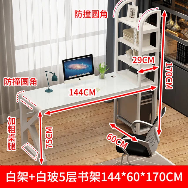 Computer Desktop Table Simple Home Desk Bookshelf Combination Integrated Table Bedroom Student Writing Desk Computer Table