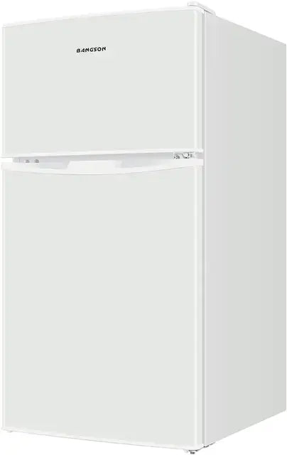 BANGSON Mini Fridge with Freezer, 2 Door Small Refrigerator with Freezer, Mini Fridge for Bedroom, 3.2 CU.FT, For Home, Office