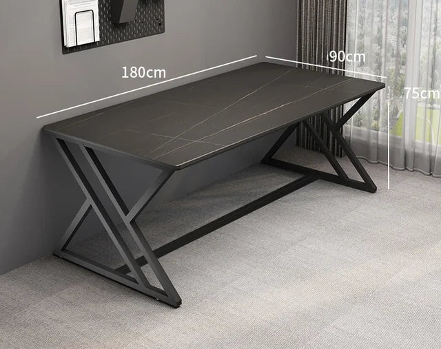 Modern Metal Computer Desks for Bedroom Slate Household E-sports Tables Light Luxury Creative Design Reading Desk for Study Room