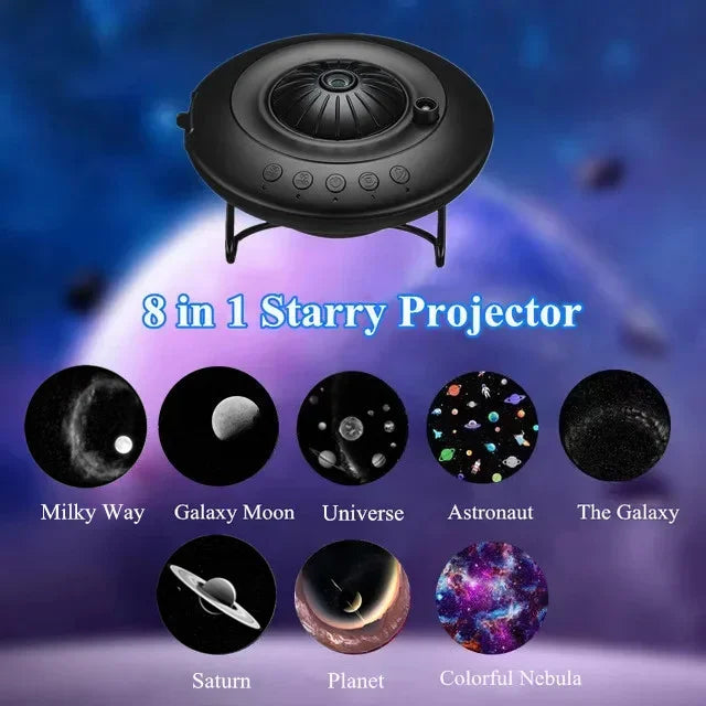 UFO Star Planetarium Projector 8 in 1 Galaxy Projector Night Lights 360° Adjust Projector for Kids Bedroom Ceiling Home Theater
