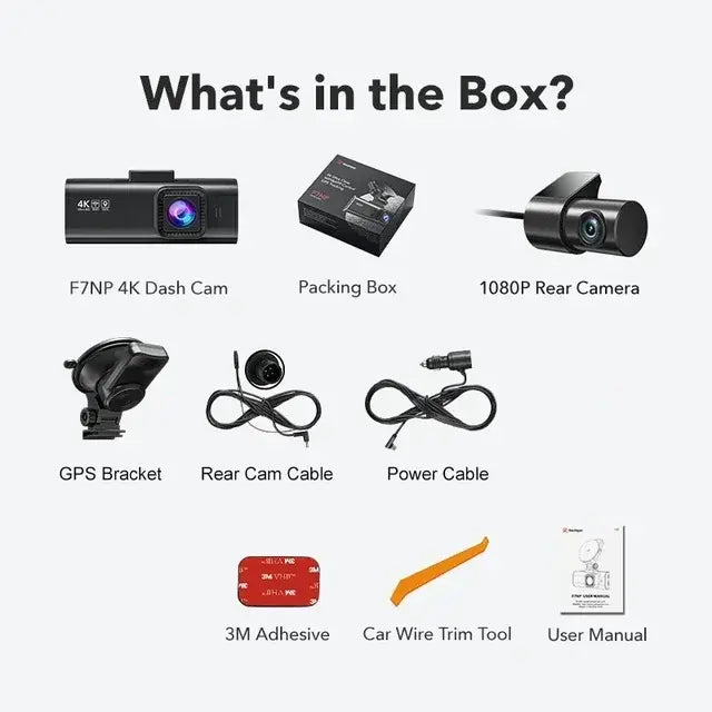 REDITIGER F7NP 4K Dash Cam 1080P HD Car DVR Built-in GPS Android Wifi Auto Drive Vehicle Video Recorder Night Vision