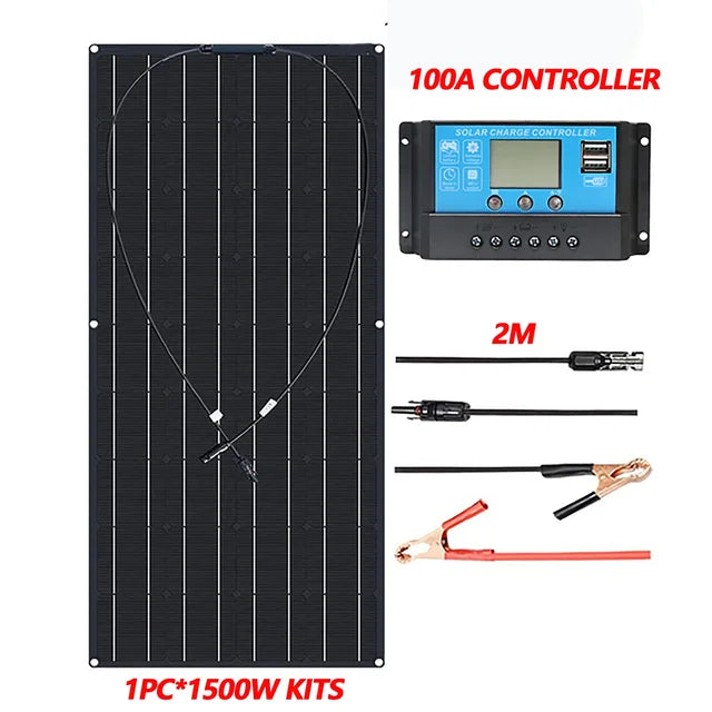 3000W high-power solar panel ETFE solar panel high-efficiency portable charging solar energy set home/camping RV boat battery