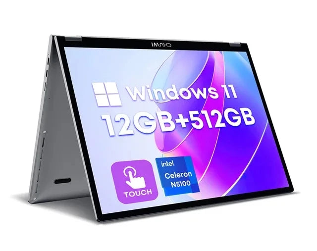 CHUWI MiniBook X 2-in-1 Laptop, 12GB RAM 512GB SSD, 12th Gen Intel N100(up to 3.4GHz),10.51" Windows 11 Touchscreen Laptop Webca