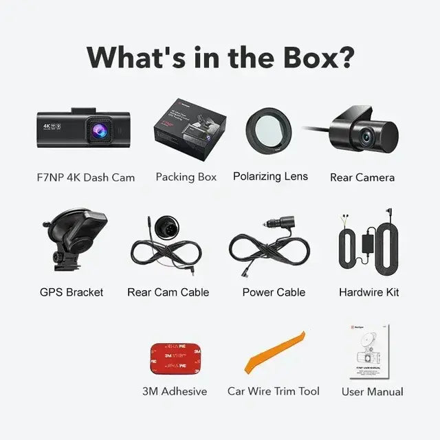 REDITIGER F7NP 4K Dash Cam 1080P HD Car DVR Built-in GPS Android Wifi Auto Drive Vehicle Video Recorder Night Vision