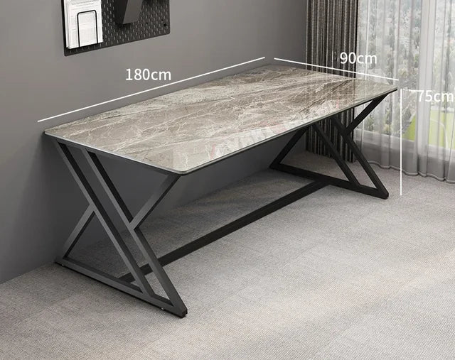 Modern Metal Computer Desks for Bedroom Slate Household E-sports Tables Light Luxury Creative Design Reading Desk for Study Room