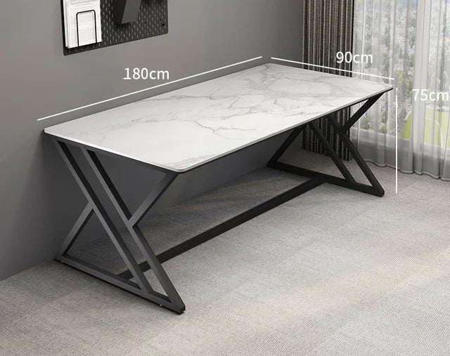 Modern Metal Computer Desks for Bedroom Slate Household E-sports Tables Light Luxury Creative Design Reading Desk for Study Room