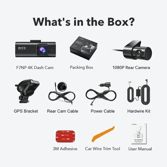 REDITIGER F7NP 4K Dash Cam 1080P HD Car DVR Built-in GPS Android Wifi Auto Drive Vehicle Video Recorder Night Vision