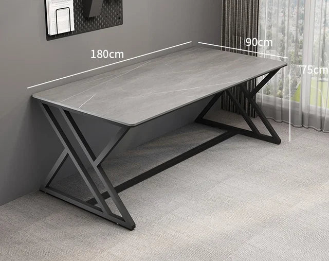 Modern Metal Computer Desks for Bedroom Slate Household E-sports Tables Light Luxury Creative Design Reading Desk for Study Room