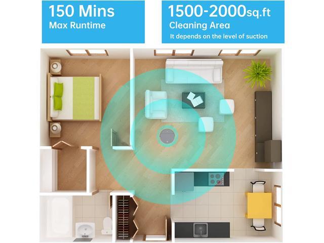 K4 Robot Vacuum Cleaner, Super-Thin,2200Pa Suction,150Mins Runtime, Self-Charging Robotic Vacuum Cleaner, Work with Voice Controlled for Pet Hair, Carpets
