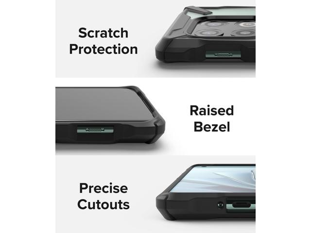 Ringke Fusion-X Compatible with OnePlus 10 Pro 5G Case, Clear Hard Back Heavy Duty Shockproof Bumper Phone Cover - Black