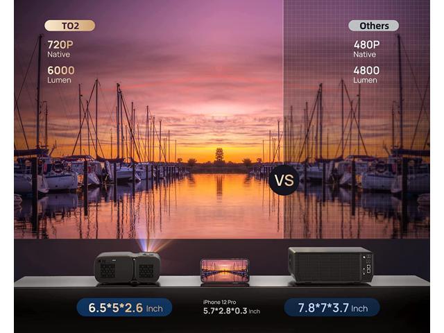 Mini Projector,8000L WiFi Portable Outdoor Projector, HD 1080P 250" Supported, Dust-Proof Small Movie Projector for Home/Outside/Gaming/Camping Phone/Laptops/TV Stick/Roku/Switch