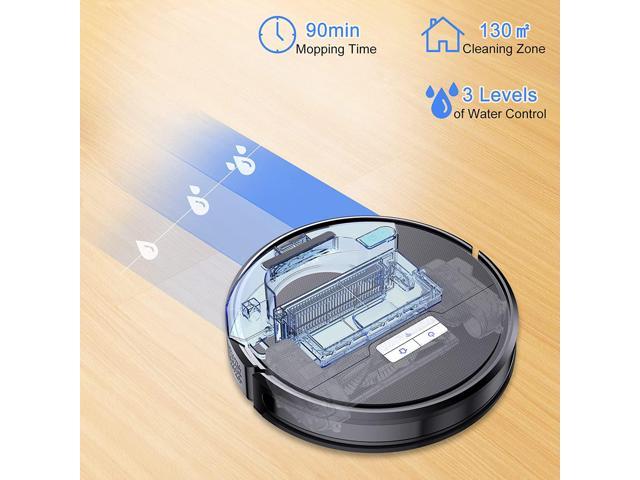 Robot Vacuum and Mop Cleaner APP&Remote Control, Wi-Fi, Compatible with Alexa and Self-Charging, Ideal for Carpet, Hard Floors, Pet Hair Cleaning(2000Pa)