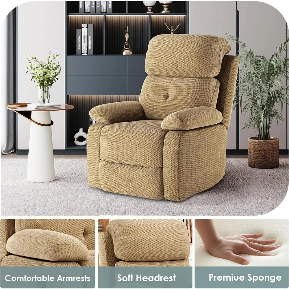 Media Console Chaise Lounge Chair TV Stand Rocking Chair Recliner Entertainment Cabinet With Doors and Cubby Storage Home Sofa