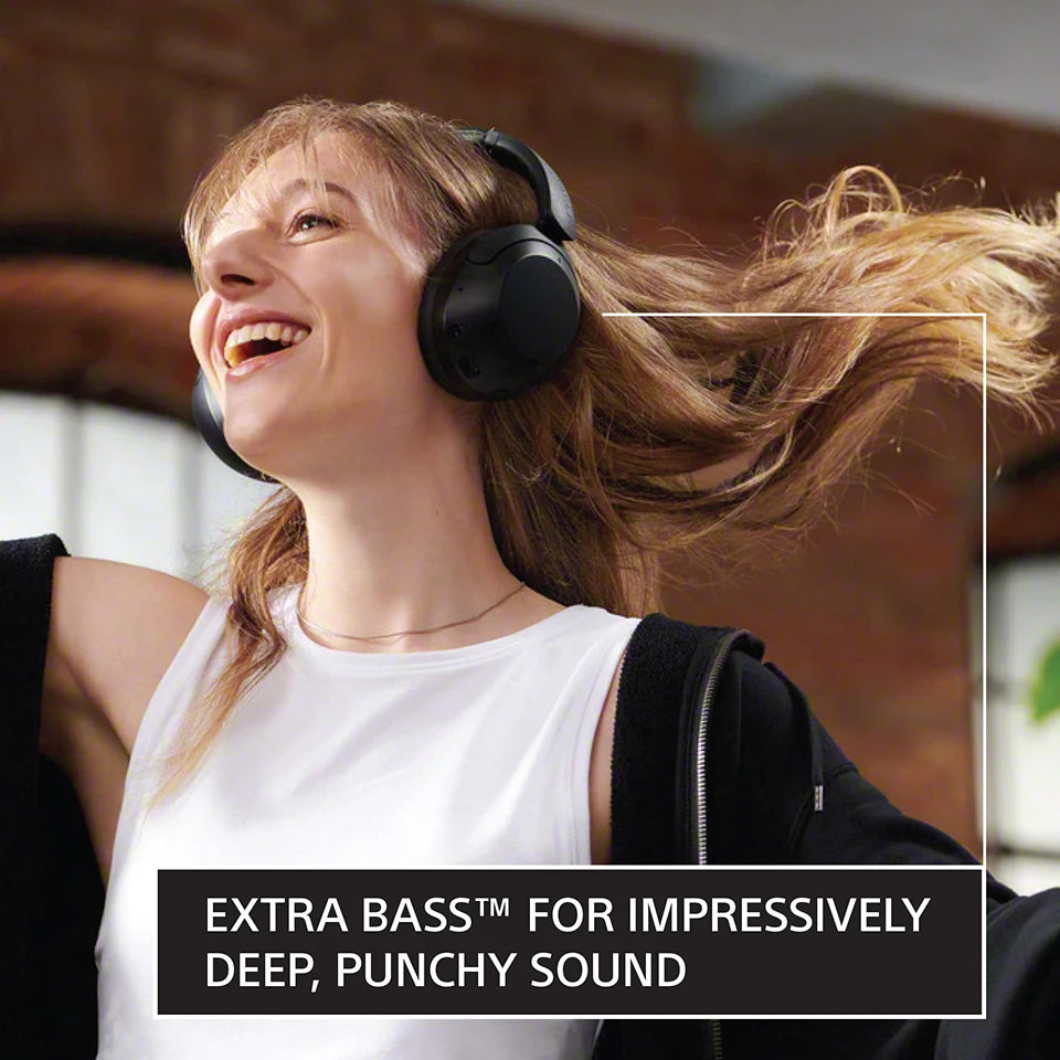 Sony WH-XB910N EXTRA BASS Noise Cancelling Headphones, Wireless Bluetooth Over the Ear Headset with Microphone