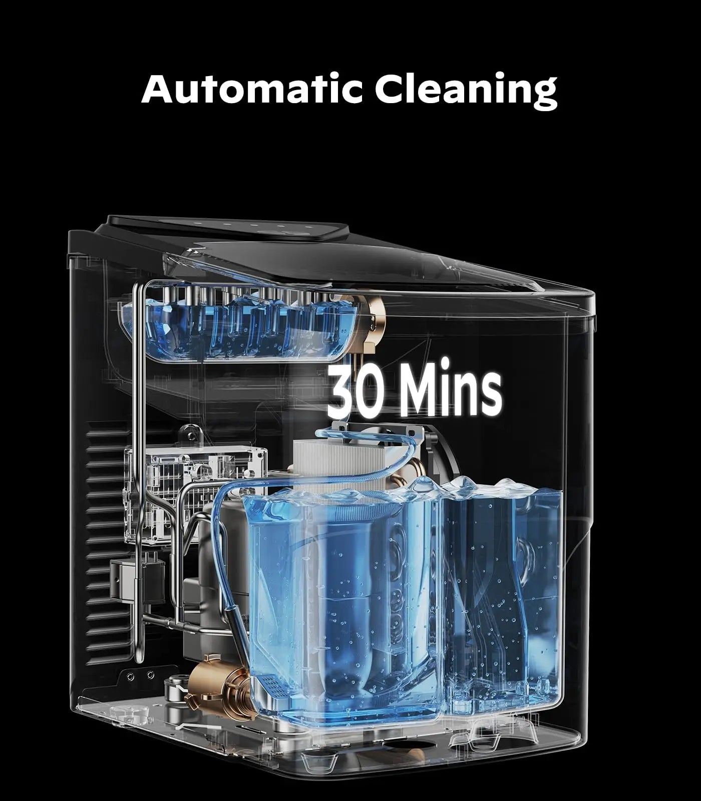 Silonn Smart Countertop Ice Maker Compact Wi-Fi Ice Maker App Control 2 Ice Cube Sizes Portable Ice Maker with Self Cleaning