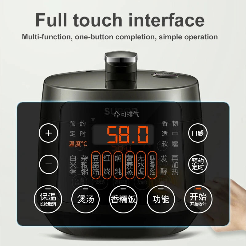 SUPOR Electric Pressure Cooker 3L Double Liner Rice Cooker Multifunctional Portable High Quality Household Kitchen Appliances