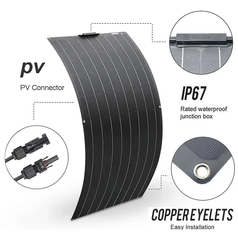 3000W high-power solar panel ETFE solar panel high-efficiency portable charging solar energy set home/camping RV boat battery
