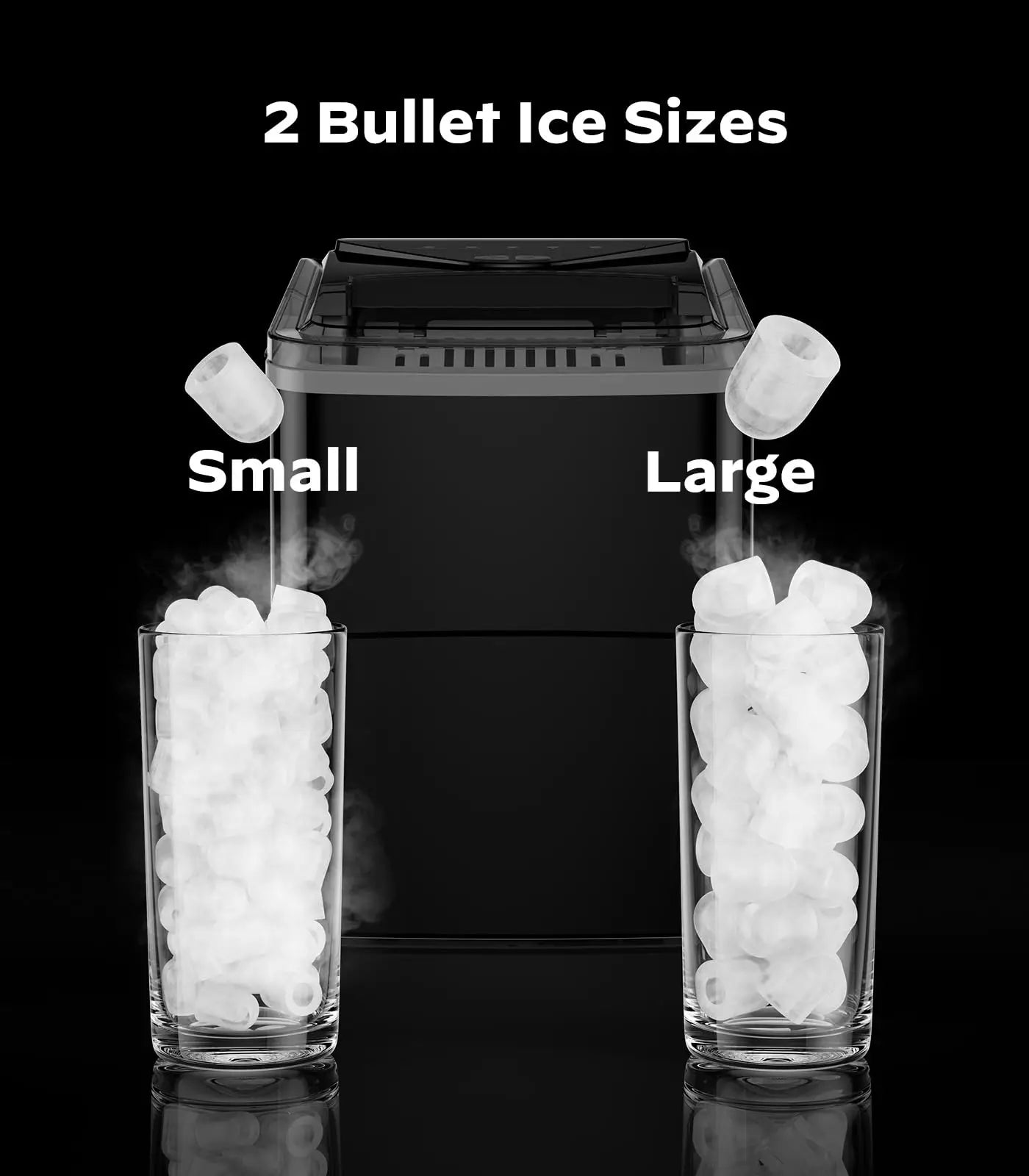 Silonn Smart Countertop Ice Maker Compact Wi-Fi Ice Maker App Control 2 Ice Cube Sizes Portable Ice Maker with Self Cleaning