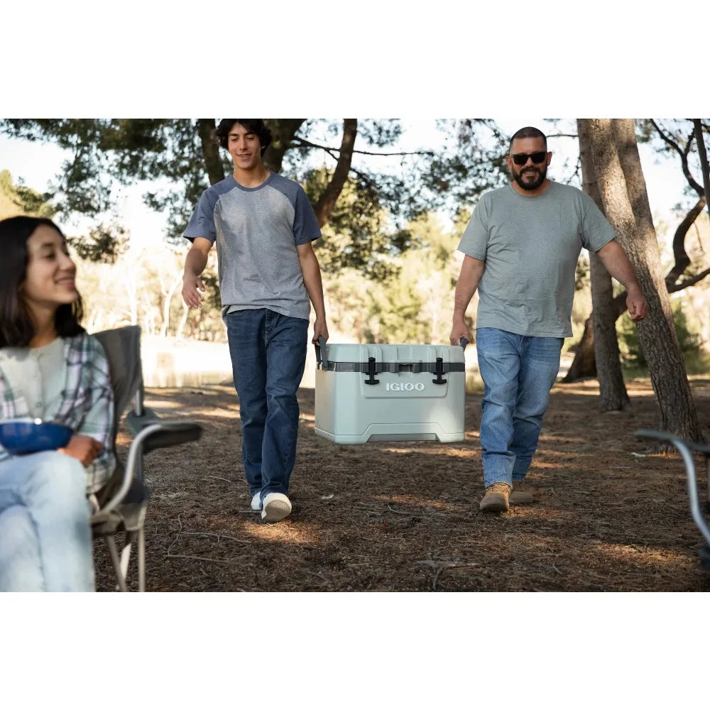 50 QT Ice Chest Cooler Fishing Accessories Green Fishing Tackle Box Sports Entertainment