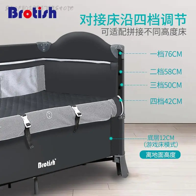 0--6 years old baby bed European folding kids bed splicing large game bed baby multifunction portable cradle for newborn babies