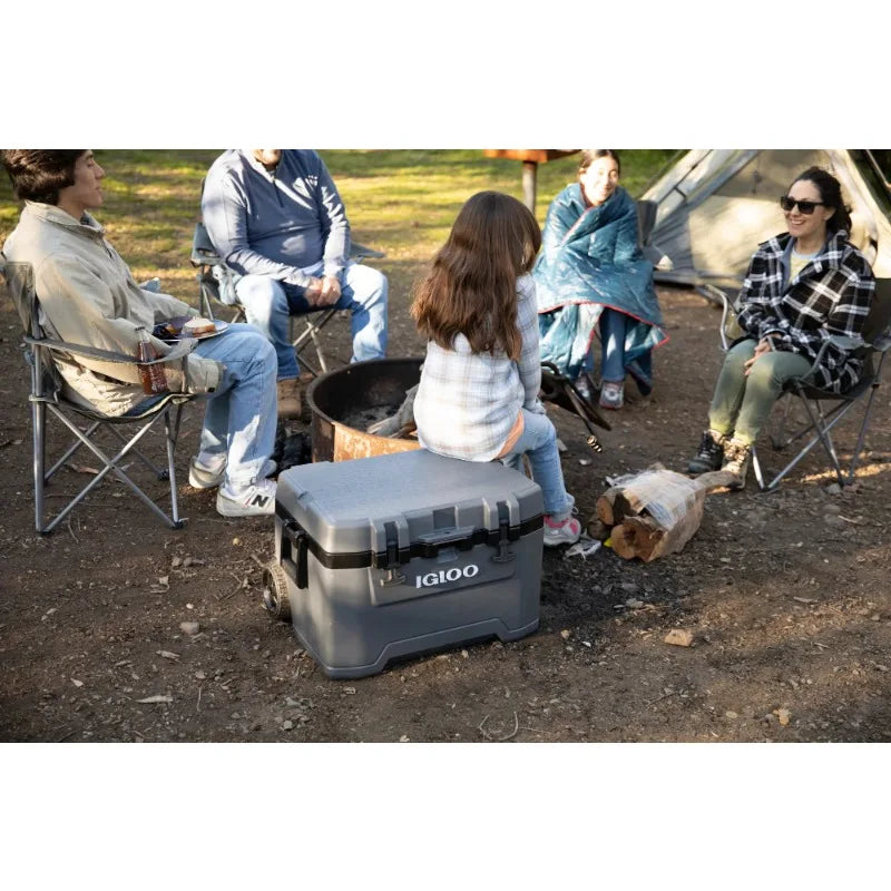 Igloo Overland 52 Qt Ice Chest Cooler with Wheels, Gray