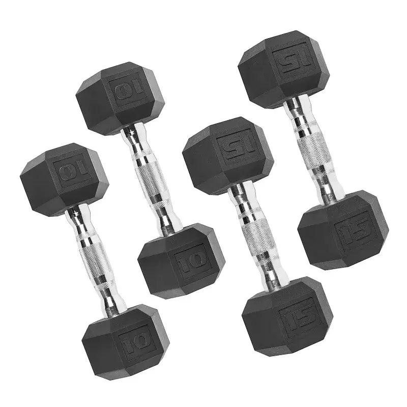 150 lb Coated Rubber Hex Dumbbell Weight Set with A-Frame Rack, Black dumbell weights for fitness fitness equipment