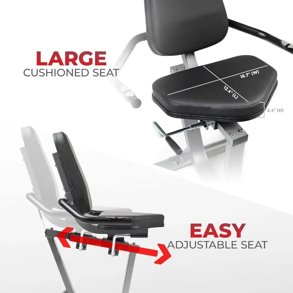 Compact Performance Recumbent Bike with Dual Motion Arm Exercisers, Quick Adjust Seat & Optional Exclusive App,Fitness Equipment