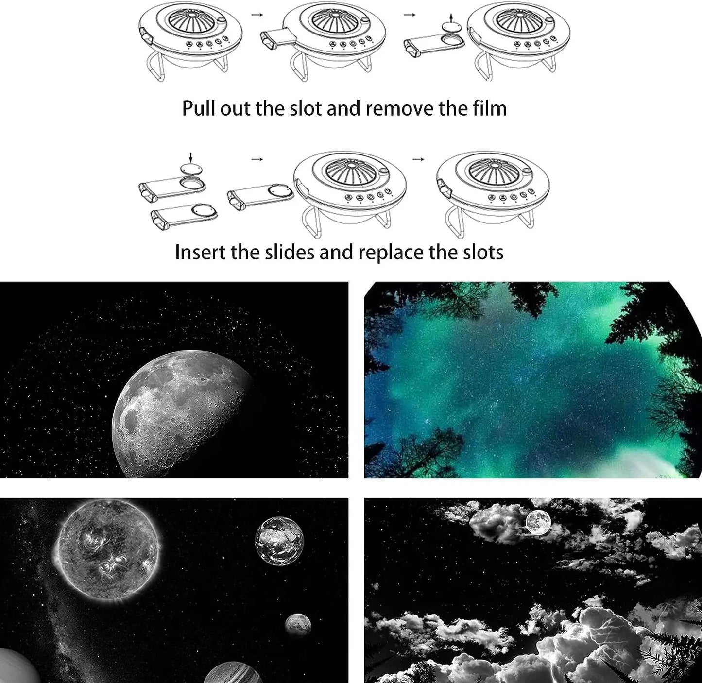 UFO Star Planetarium Projector 8 in 1 Galaxy Projector Night Lights 360° Adjust Projector for Kids Bedroom Ceiling Home Theater