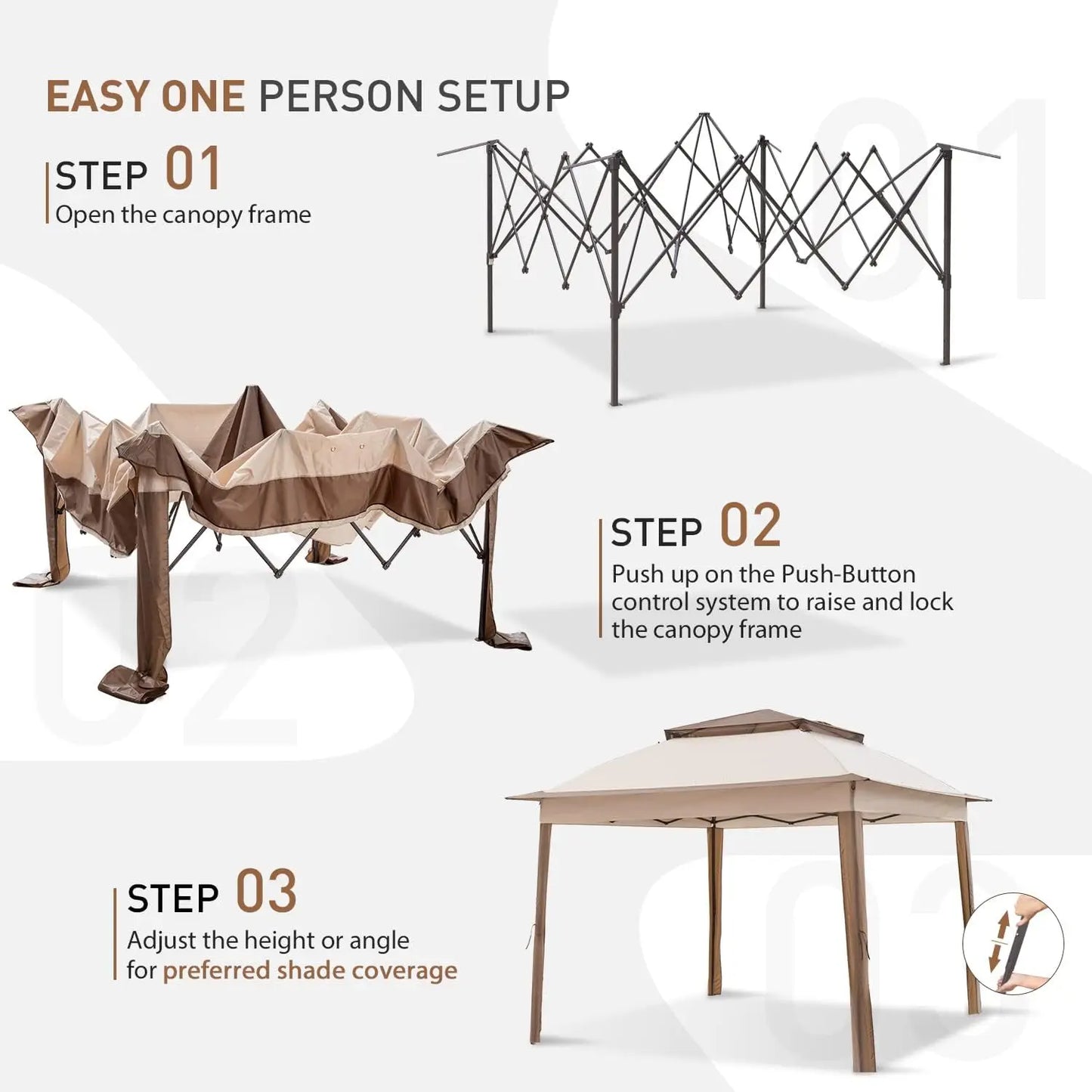 Cool Spot 11x11 Pop-Up Instant Gazebo Tent with Mosquito Netting Outdoor Canopy Shelter with 121 Square Feet of Shade