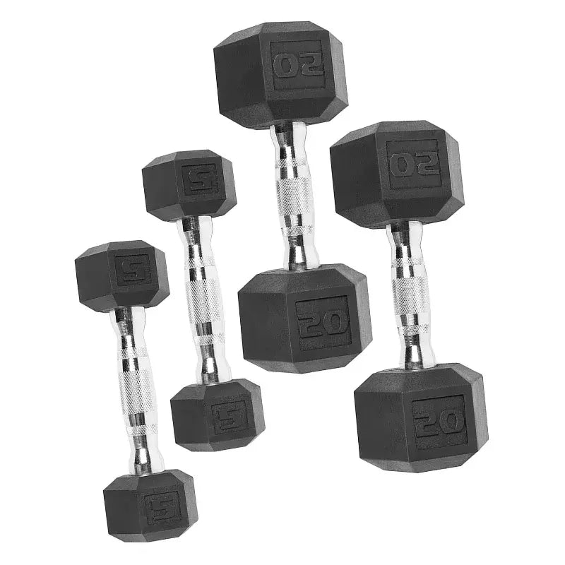 150 lb Coated Rubber Hex Dumbbell Weight Set with A-Frame Rack, Black dumbell weights for fitness fitness equipment