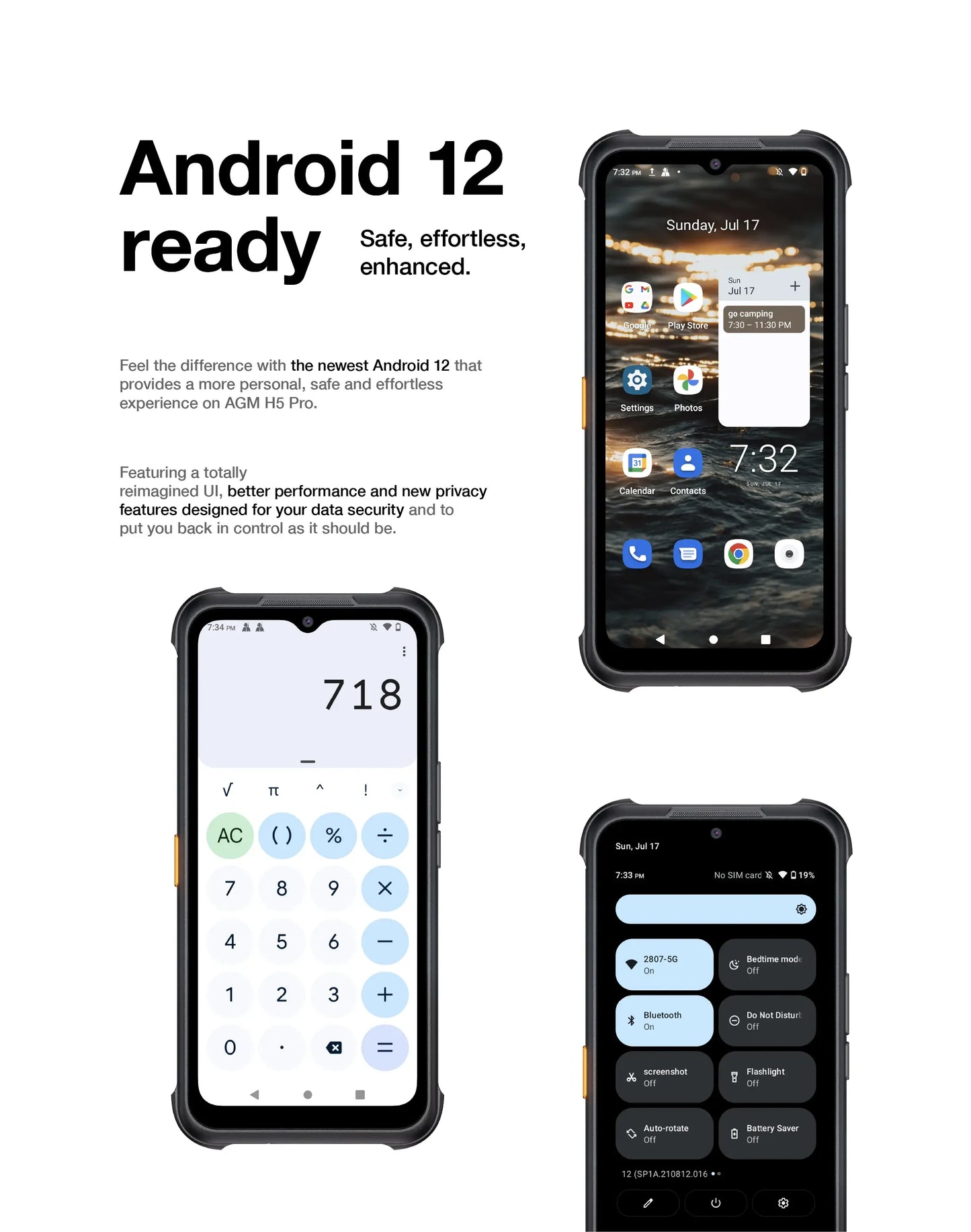 AGM H5 Pro 8+128G Rugged Smartphone 3.5W Loudspeaker MTK G85 7000MAH, IP68/IP69K Waterproof CellPhone