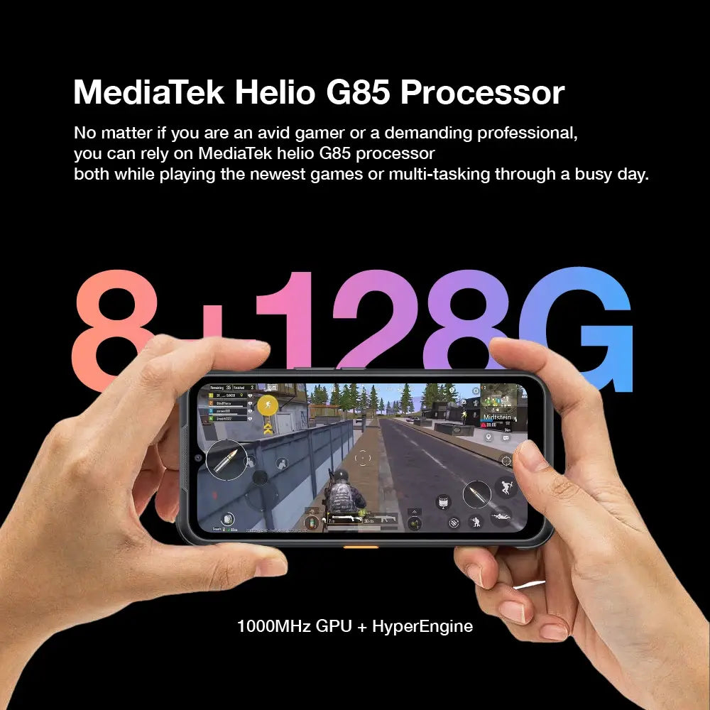 AGM H5 Pro 8+128G Rugged Smartphone 3.5W Loudspeaker MTK G85 7000MAH, IP68/IP69K Waterproof CellPhone