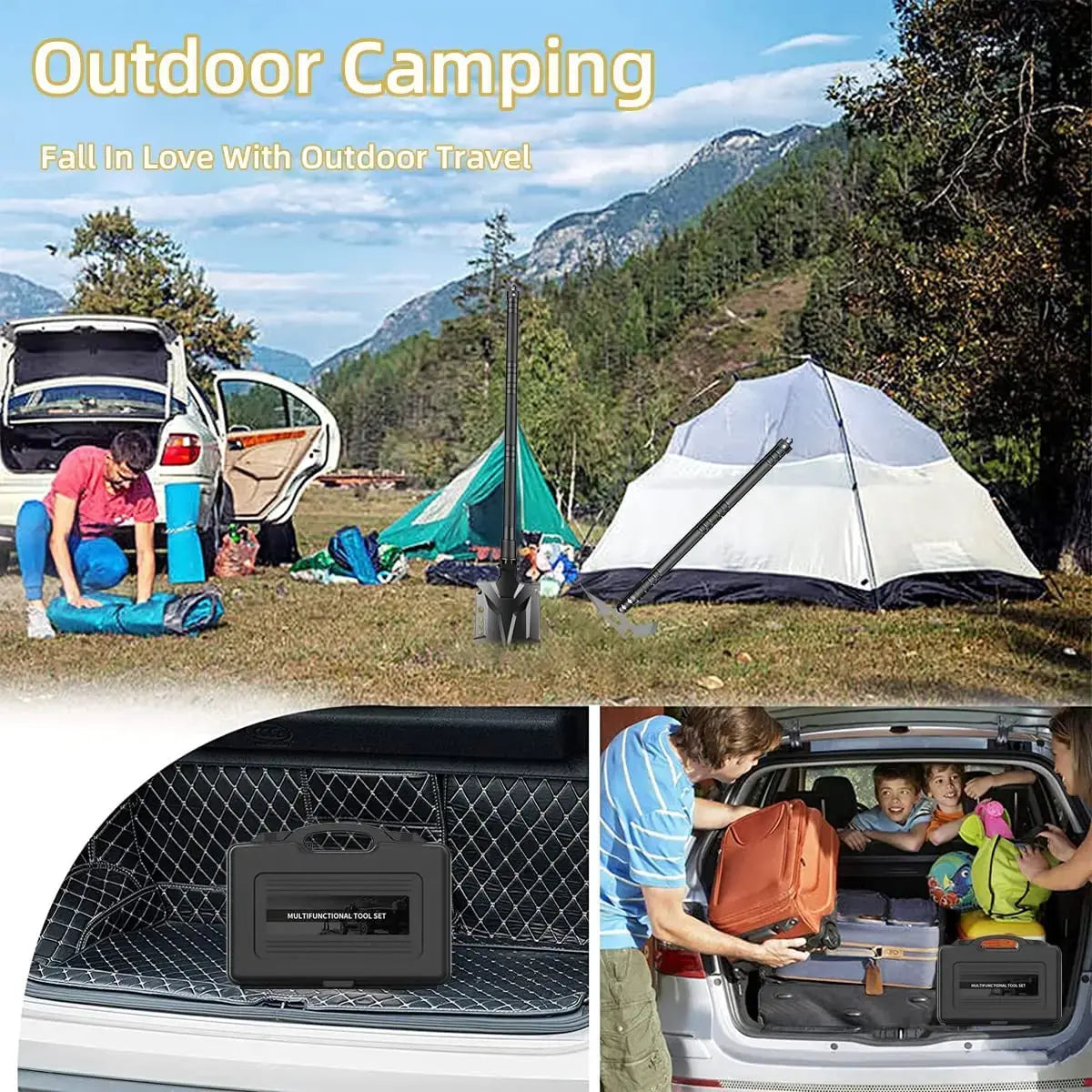 Multifunctional Folding Shovel Outdoor Camping Shovel Tactical Gear Survival Gear and Equipment for Hiking Car Emergency