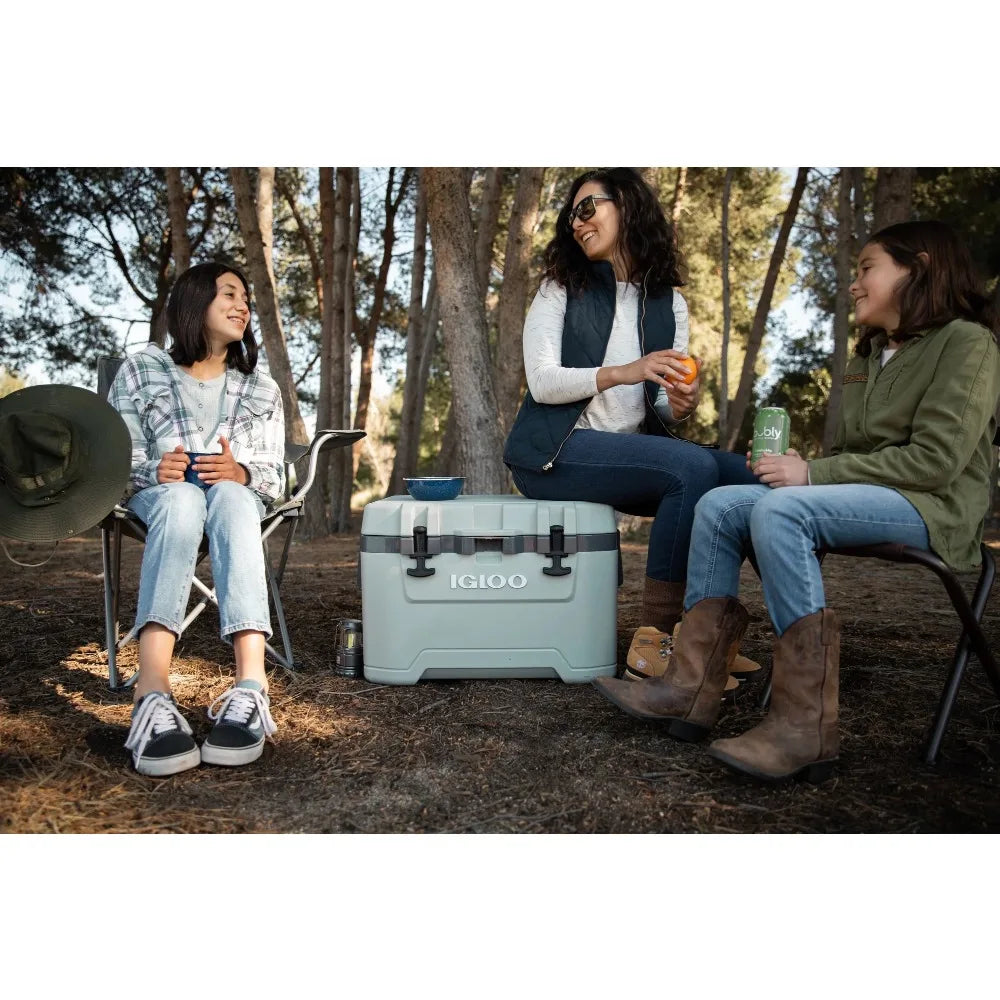 50 QT Ice Chest Cooler Fishing Accessories Green Fishing Tackle Box Sports Entertainment