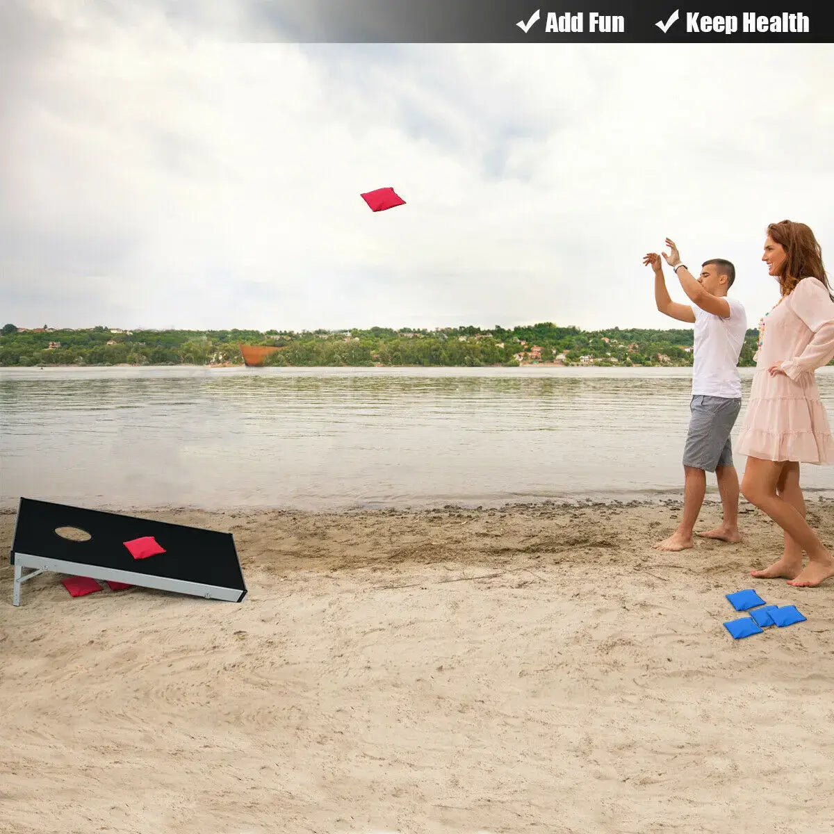 Foldable Bean Bag Toss Cornhole Game Set Tailgate Regulation w/ Carrying Bag  SP37333