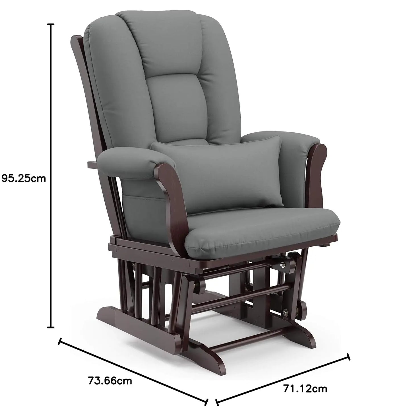 Storkcraft Tuscany Custom Glider and Ottoman with Free Lumbar Pillow, Espresso/Grey