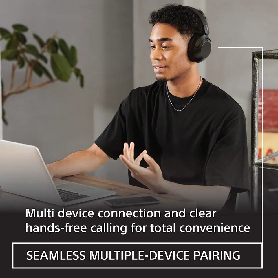 Sony WH-XB910N EXTRA BASS Noise Cancelling Headphones, Wireless Bluetooth Over the Ear Headset with Microphone