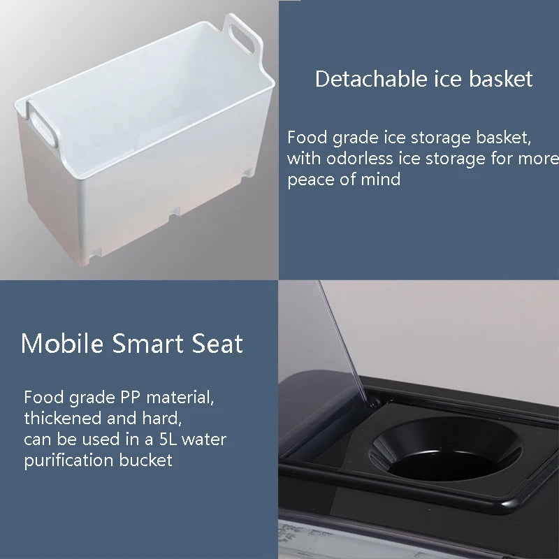 PBOBP Ice Maker Small 15kg Smart Mini Household Automatic Round Ice Cube Maker Ice Machine Easy To Make, Cool All Summer Long