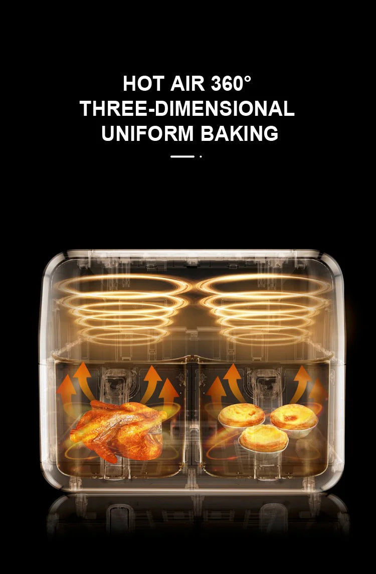 home appliance kitchen bread oven two frying basket large-capacity multi-function 8L automatic oil-free air fryer