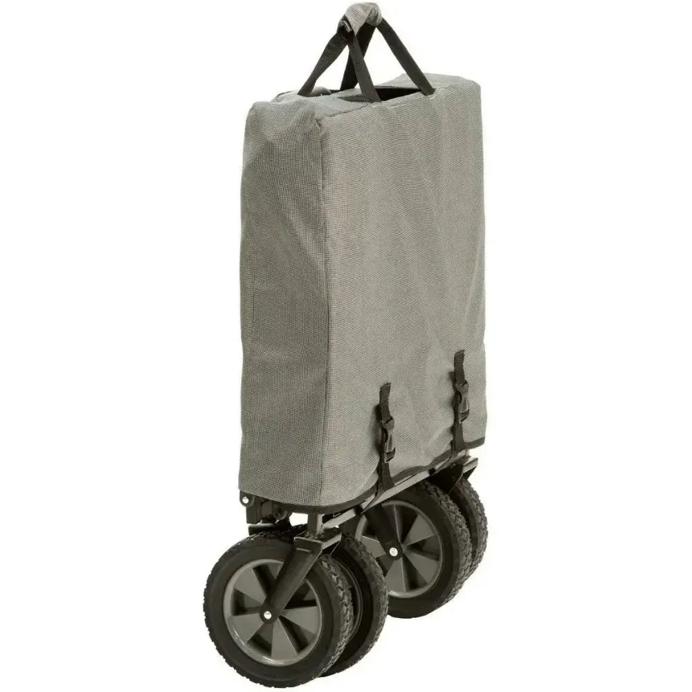Collapsible Outdoor Utility Wagon With Folding Table and Drink Holders Camping Equipment Gray Freight Free Multitool Supplies