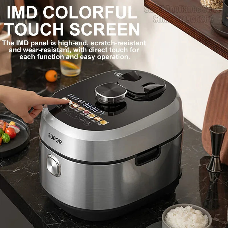 SUPOR IH Electric Pressure Cooker 5L Multi-Function IMD Touch Screen Rice Cooker 112kpa High Pressure Home Kitchen Appliance