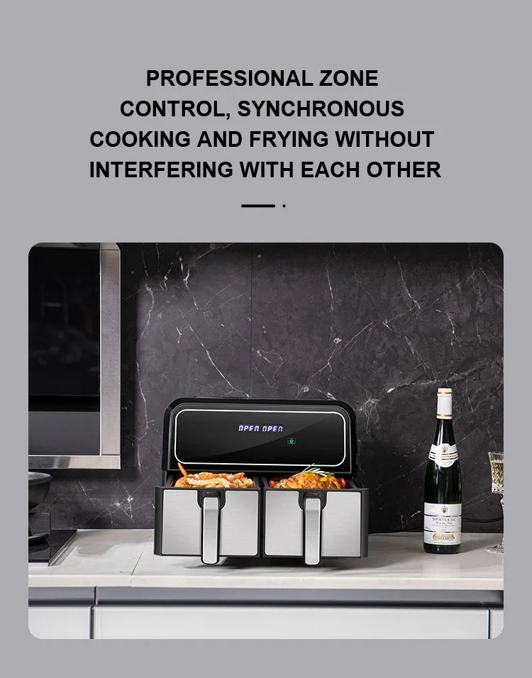home appliance kitchen bread oven two frying basket large-capacity multi-function 8L automatic oil-free air fryer