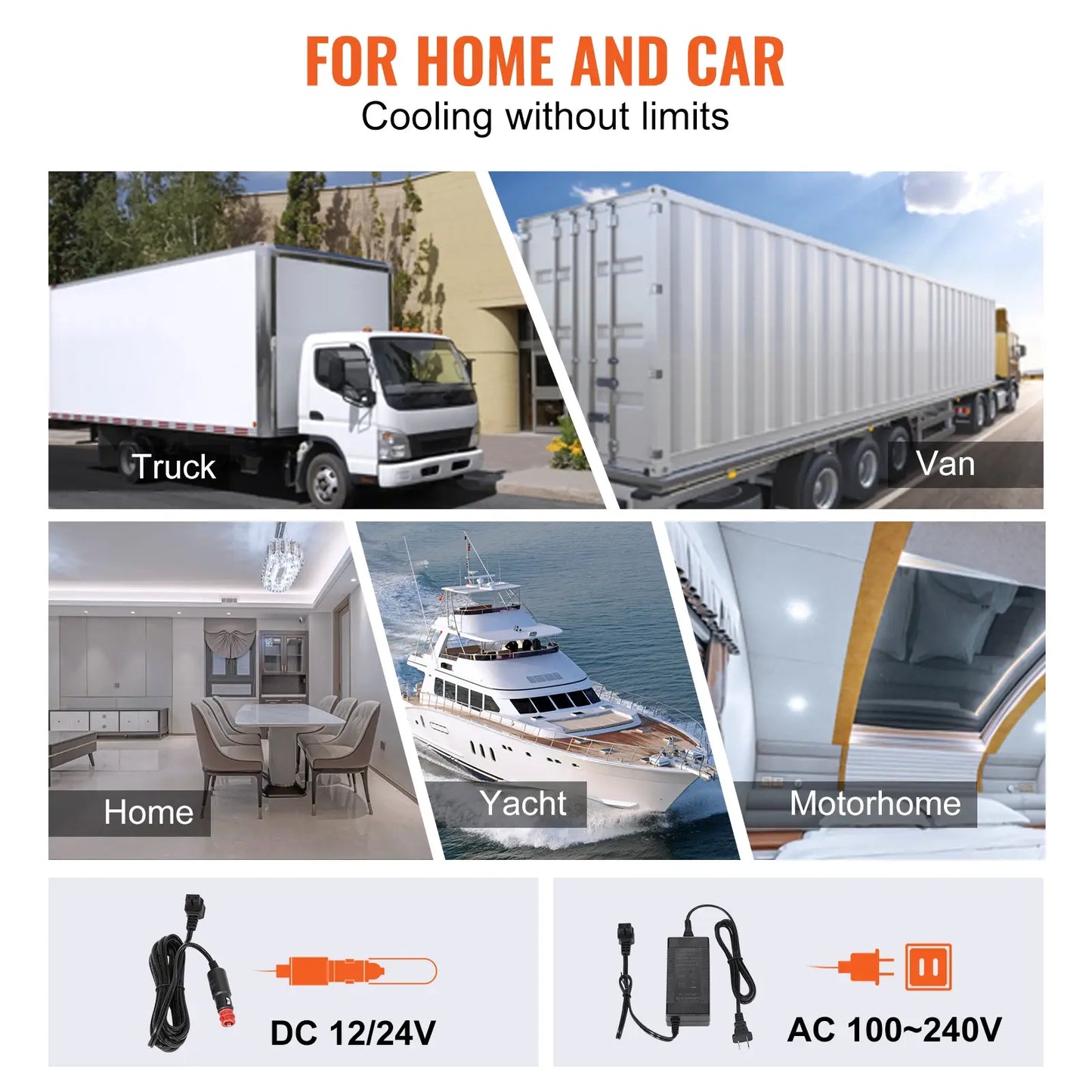 VEVOR Mini Fridge Car Refrigerator Freezer Compressor Ice Box 20L Portable 21Qt Single Zone Cooler for Car Home Outdoor Trval