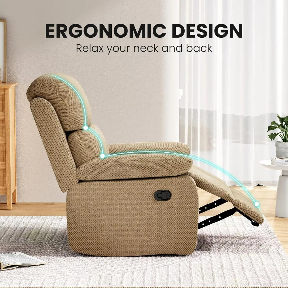 Media Console Chaise Lounge Chair TV Stand Rocking Chair Recliner Entertainment Cabinet With Doors and Cubby Storage Home Sofa