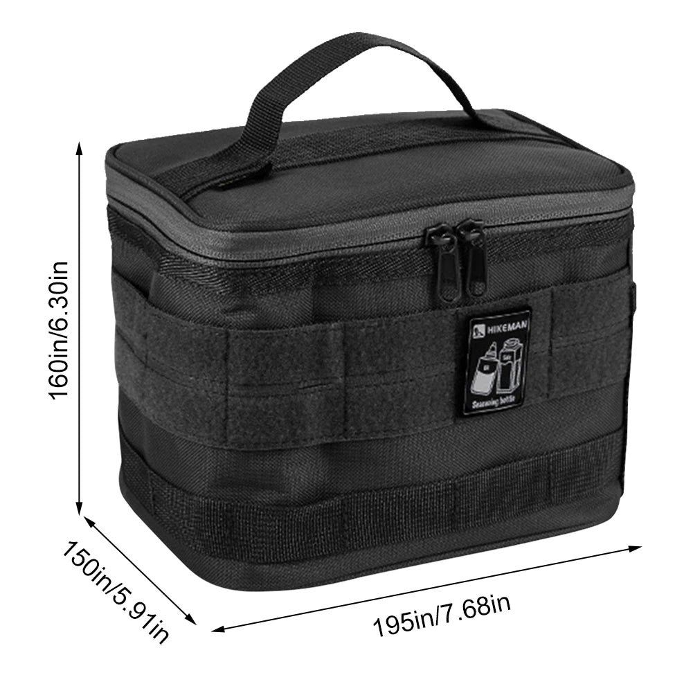 Outdoor Camping Organizers Portable Picnic Cookware Utensils Kit Bag with Handle with Dividers for Beach Picnic Road Trip Travel