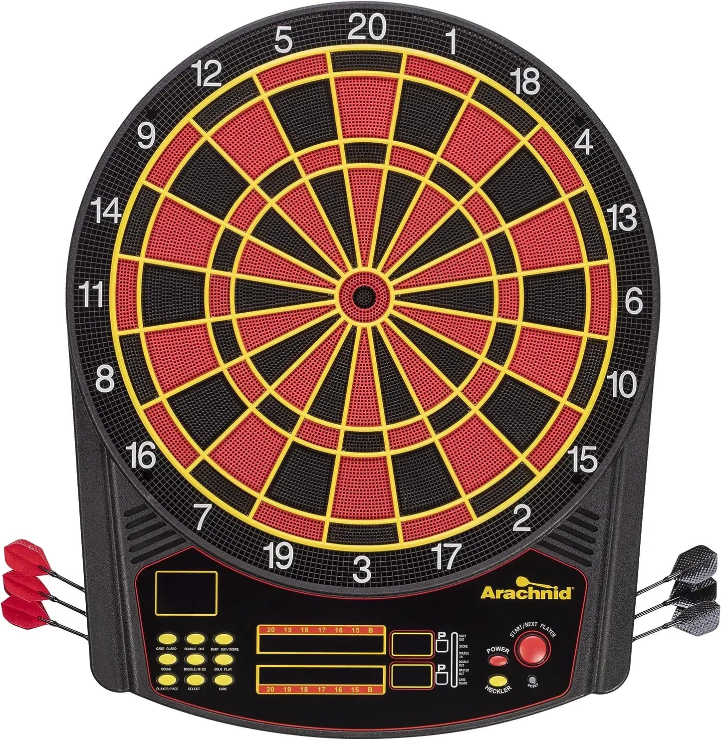 Pro 450 Electronic Dartboard Features 31 Games with 178 Variations and Includes Two Sets of Soft Tip Darts , Black/Red, 19.00 x